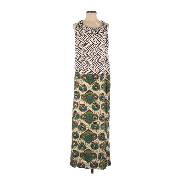 2012 MARNI at H&M Boho Ethnic Silk Printed Halter Neck Maxi Dress - US 4 - Picture 1 of 2
